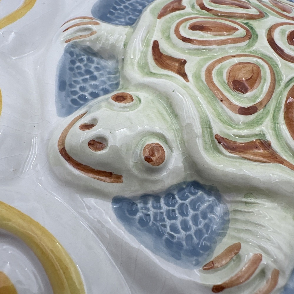 Mei-Elmar Imports Turtle Ceramic Wall Hanging Mold Italy White Green K3370 - Picture 2 of 11